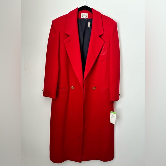 Vintage 90s  NWT Wool-Blend PARIS SPORT CLUB Long Coat Women’s Size 4 - Picture 2 of 10